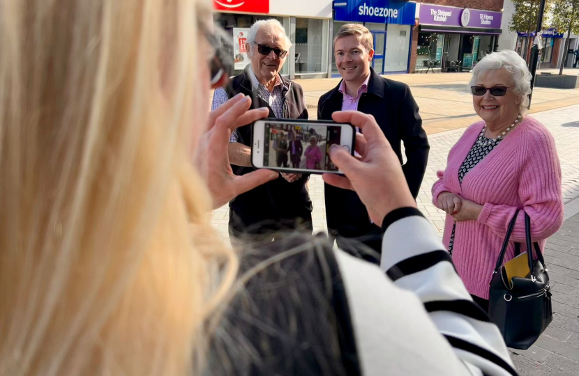 Bradley with local residents