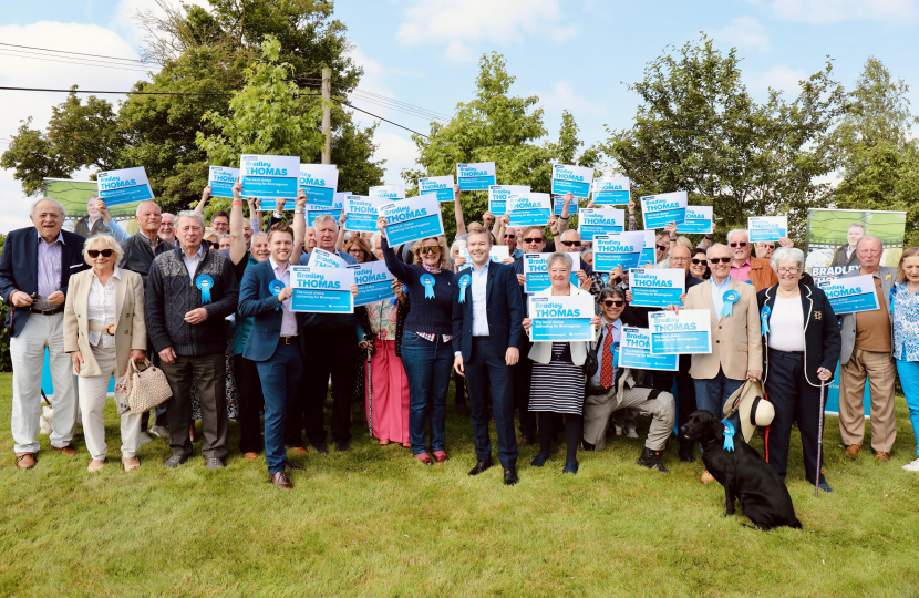 Bradley with local supporters at the launch of his general election campaign in Bromsgrove