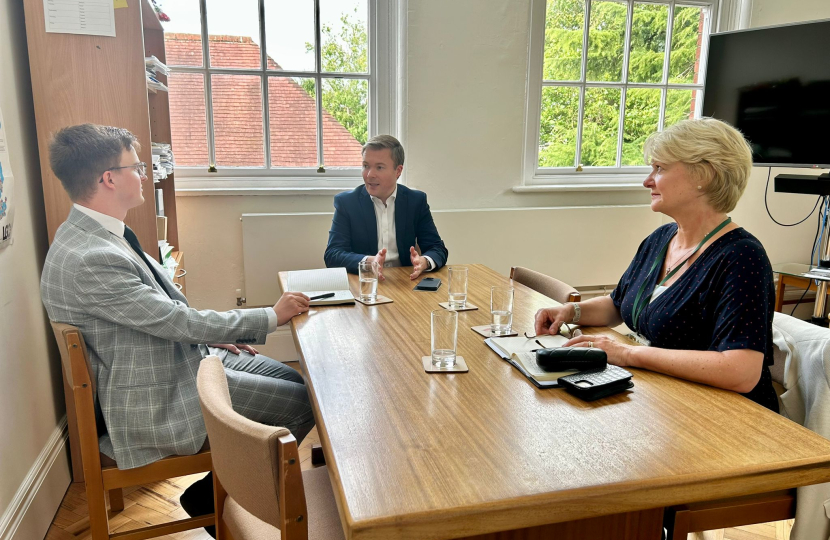 Bradley with Cllr Karen May and Paddy Crump.