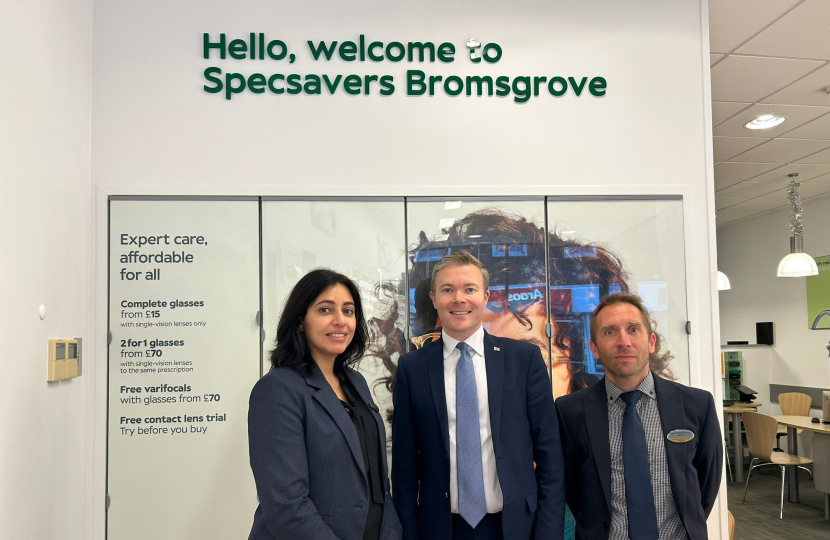 Bradley visiting Specsavers Bromsgrove