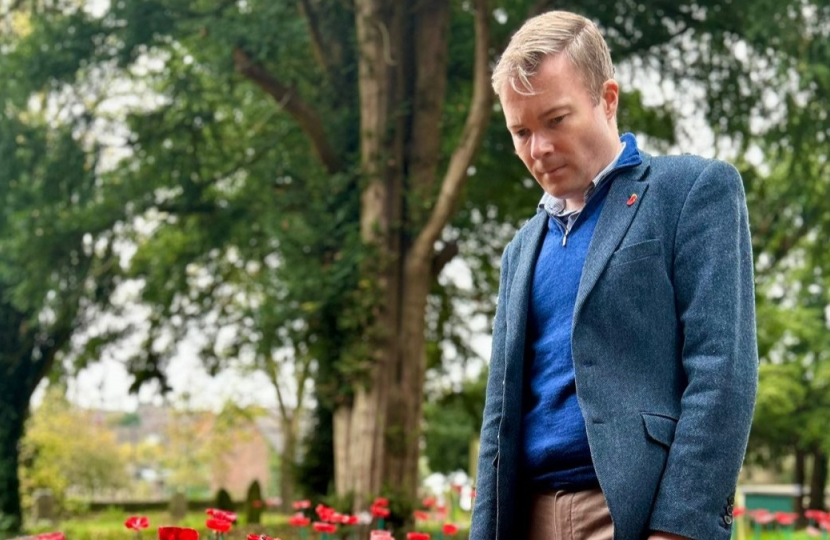 Bradley at the Catshill remembrance display