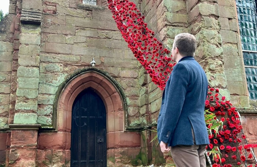 Bradley at the Catshill remembrance display