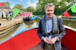 Bradley at the launch of the new electric day boat.