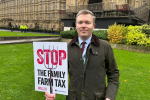 Bradley at the protest in Westminster