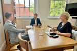 Bradley with Cllr Karen May and Paddy Crump.