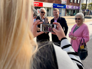 Bradley with local residents