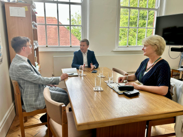 Bradley with Cllr Karen May and Paddy Crump.