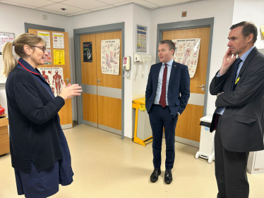 Bradley with Dawn Shaw, Lead for Countywide MIUs and Robert Mackie, Chief Executive of Herefordshire and Worcestershire Health and Care NHS Trust.