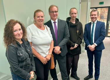 Bradley with Cllr Marc Bayliss and members of the Revise Bromsgrove BREP Group.