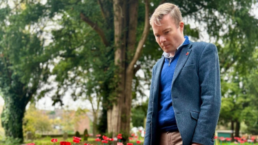 Bradley at the Catshill remembrance display